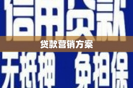 路环岛贷款营销方案