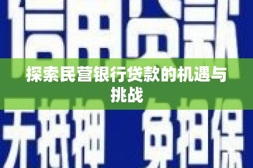 路环岛探索民营银行贷款的机遇与挑战