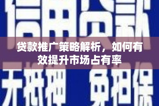 路环岛贷款推广策略解析，如何有效提升市场占有率
