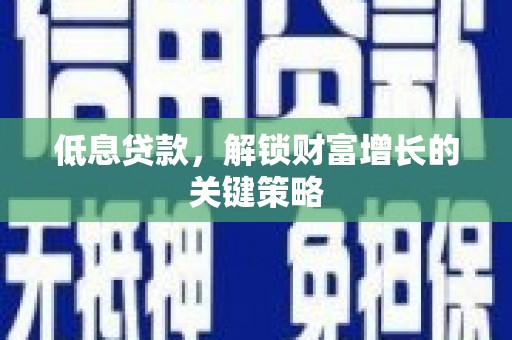 路环岛低息贷款，解锁财富增长的关键策略