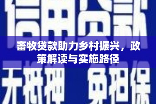 路环岛畜牧贷款助力乡村振兴，政策解读与实施路径