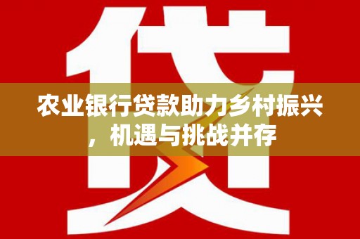 路环岛农业银行贷款助力乡村振兴，机遇与挑战并存