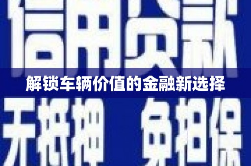 路环岛解锁车辆价值的金融新选择