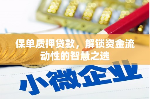 路环岛保单质押贷款，解锁资金流动性的智慧之选